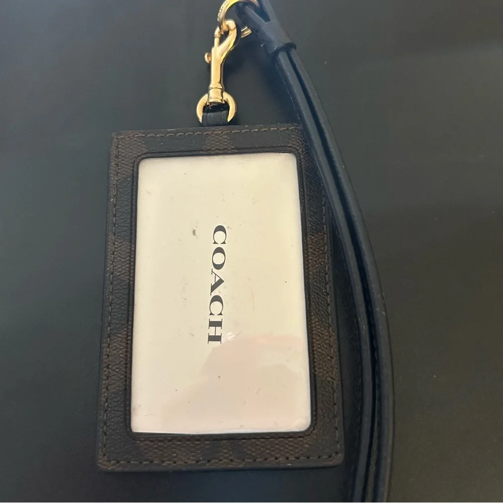Coach Brown and Black Lanyard Card Holder NEW - Picture 3 of 8